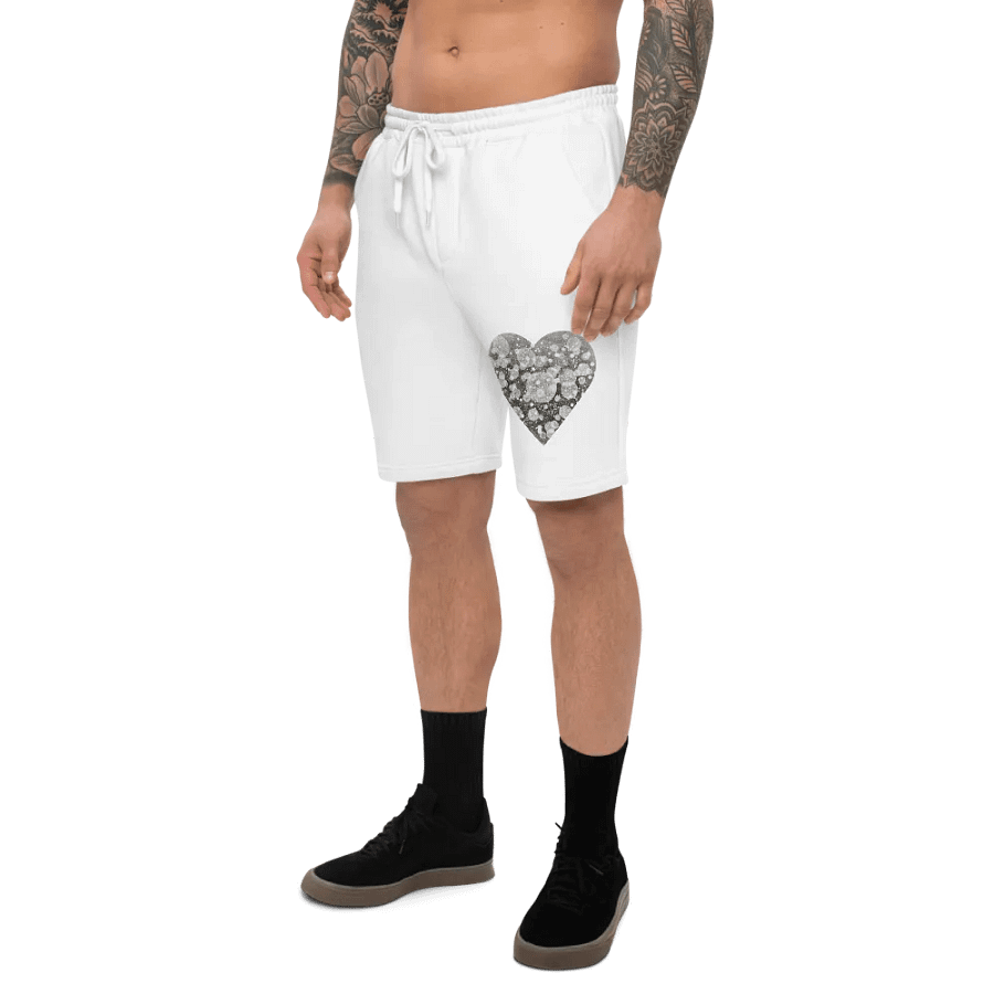 Nashīnasu - Men's Light Particles Heart Fleece White Shorts product image (4)