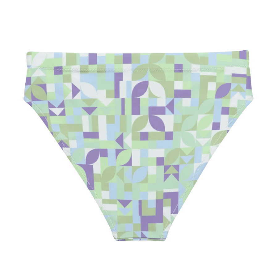 Colorful vector Pattern Design High Waisted Bikini Bottom - v15 product image (1)