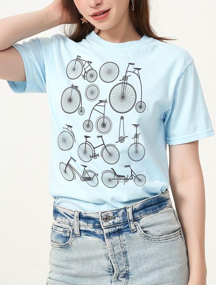 Vintage Bicycles T-Shirt | Vintage-Style Dark and Light Academia Shirt for Cyclists and Bicycle Lovers product image (6)