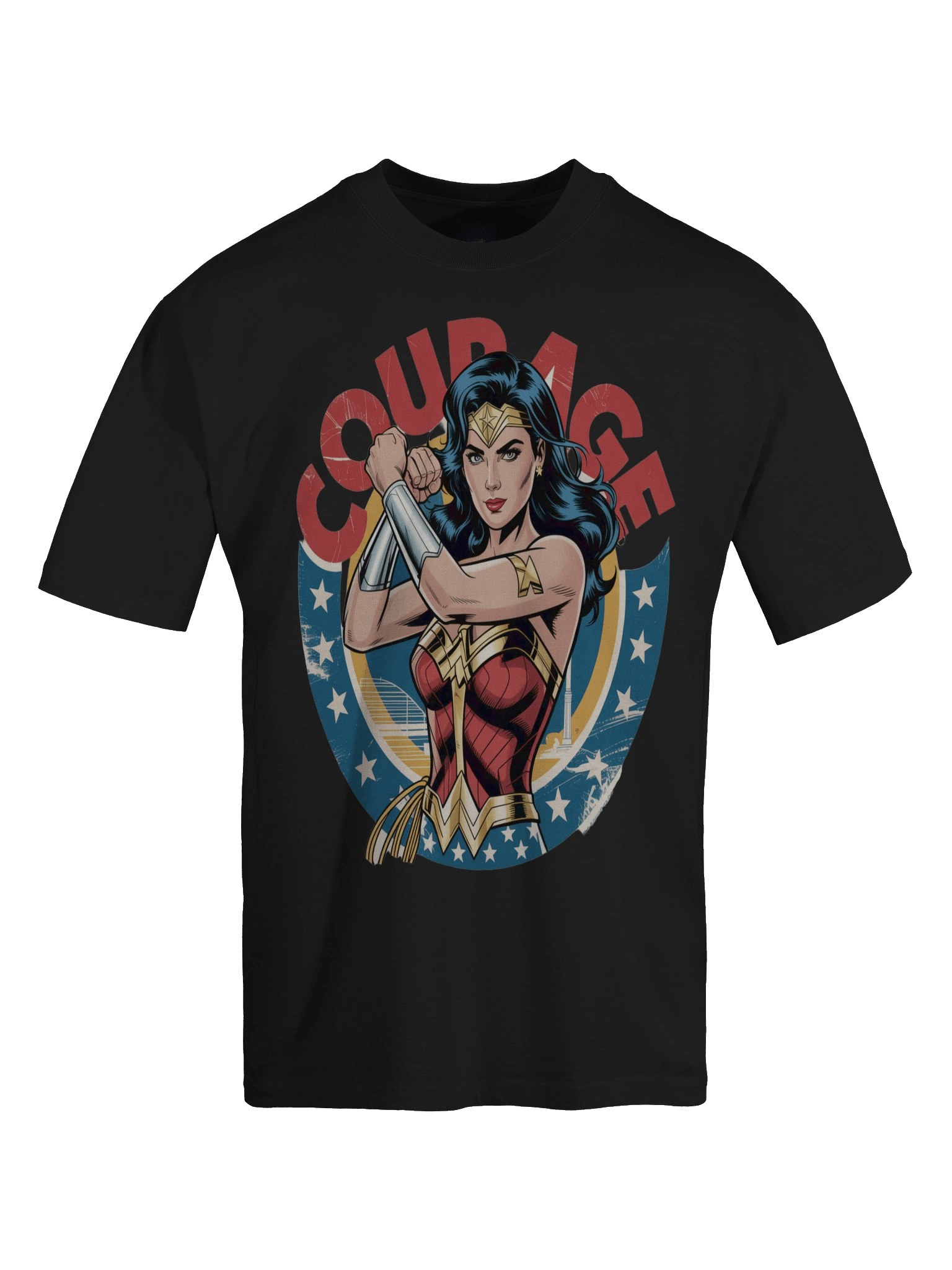 Wonder Woman Courage Eclipse Oversized Faded T-Shirt product image (1)