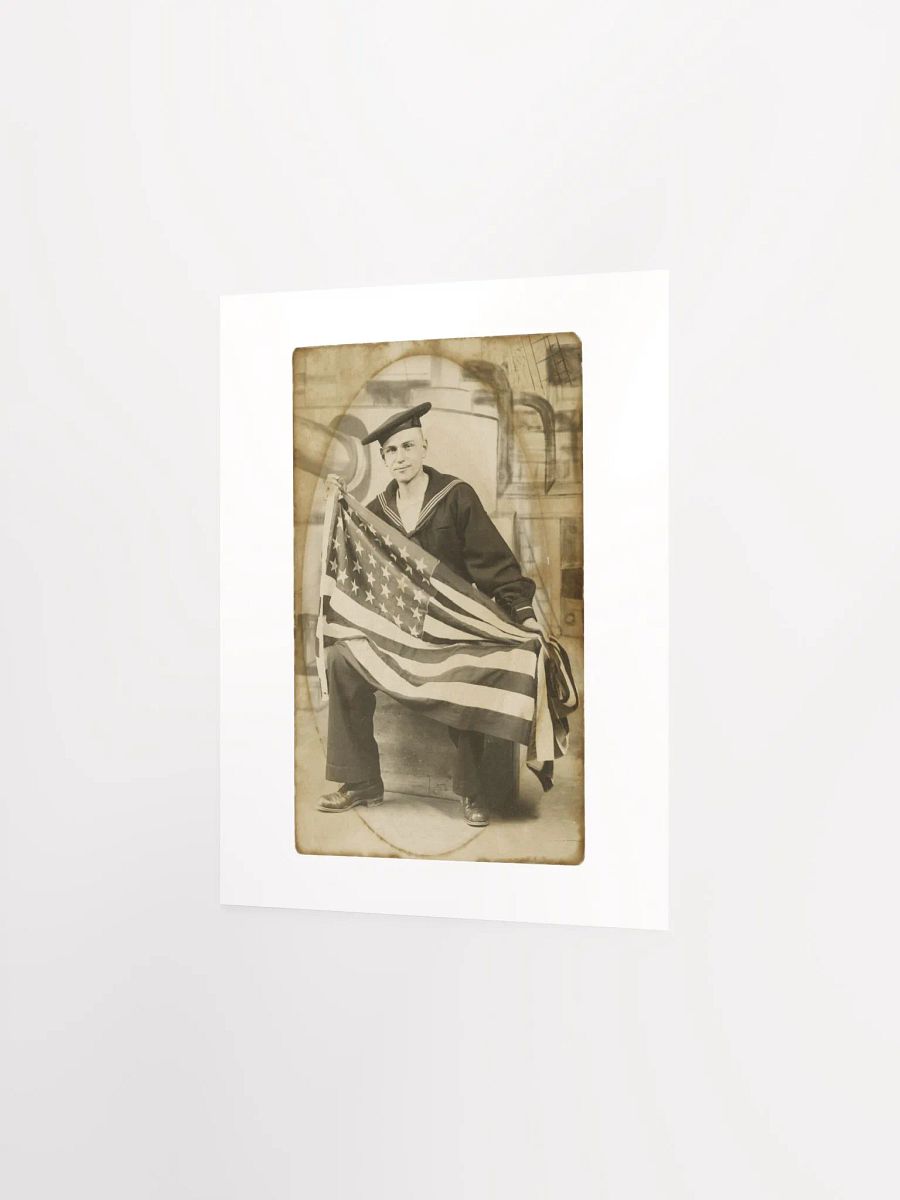 Sailor Holding American Flag By Unknown (c. 1910) - Print product image (2)