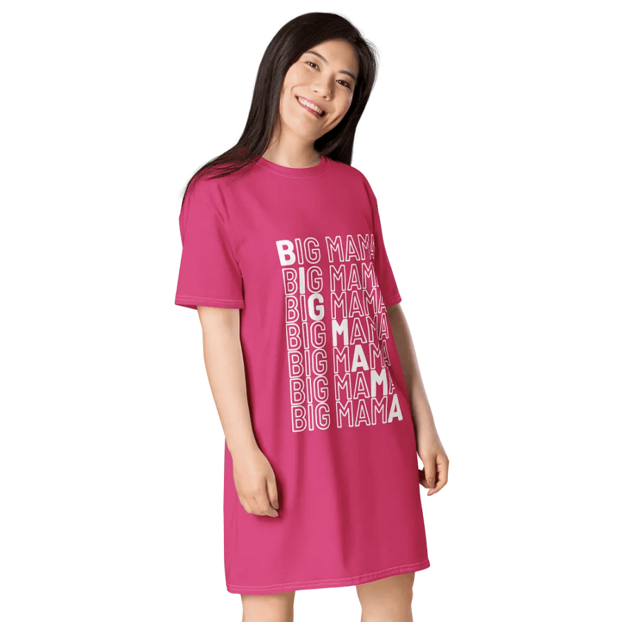 Big Mama Oversized T-Shirt Dress | Pink Graphic Tee product image (7)