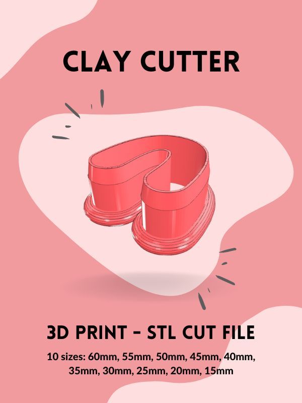 Horseshoe Shape Clay Cutter STL Cut File product image (1)
