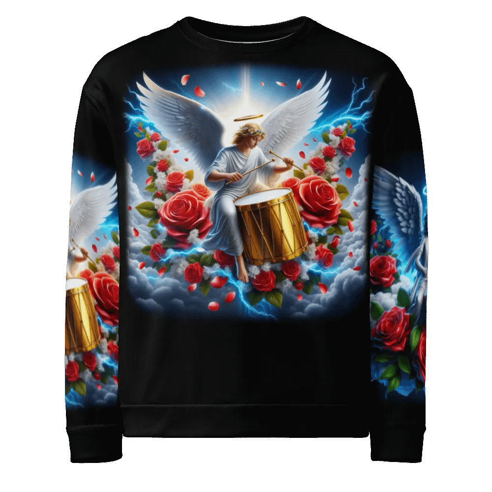 Angels making Music with a Drum - All-Over Unisex Sweatshirt #9 product image (1)