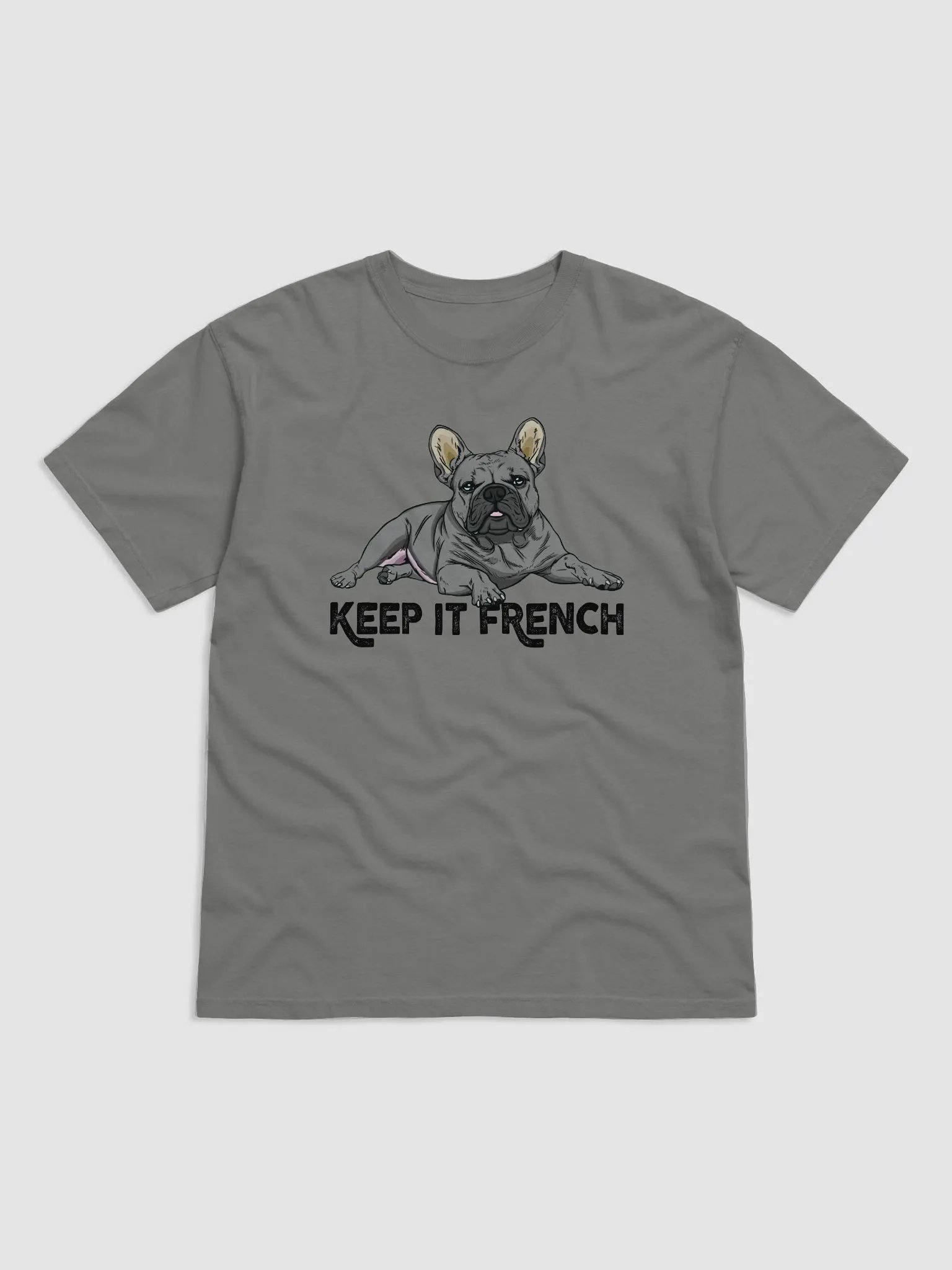 Keep It French T-Shirt of a French Bulldog (Blue) | Funny T-Shirt for Frenchie Paw-rents product image (14)