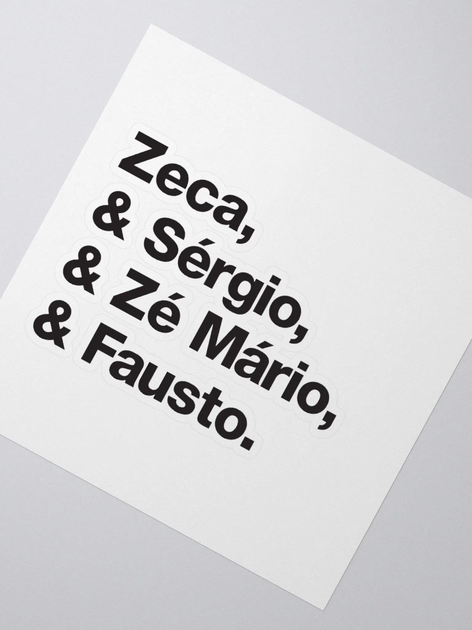 Autocolante Zeca, Sérgio, Zé Mário, Fausto - Preto product image (5)