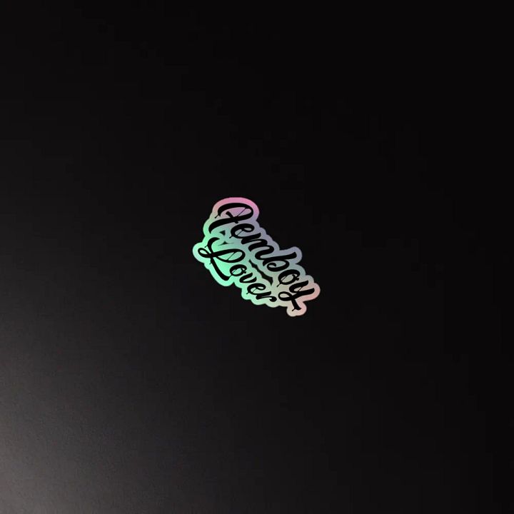 Femboy Lover (Black Text) Holographic Sticker product image (4)