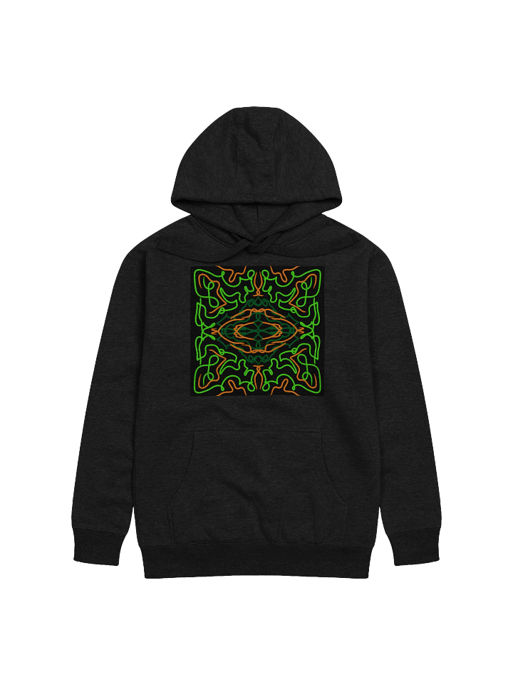 Green and orange symmetrical design hoodie product image (1)