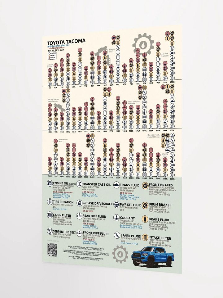 3RD GEN TACOMA MAINTENANCE MAP V2.1 product image (2)