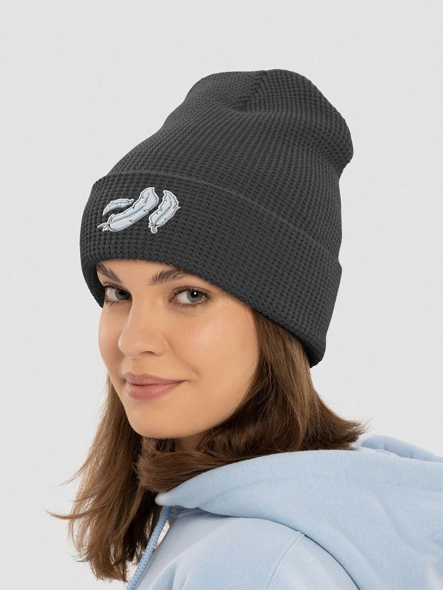 Blue Feather Light Waffle Beanie product image (6)