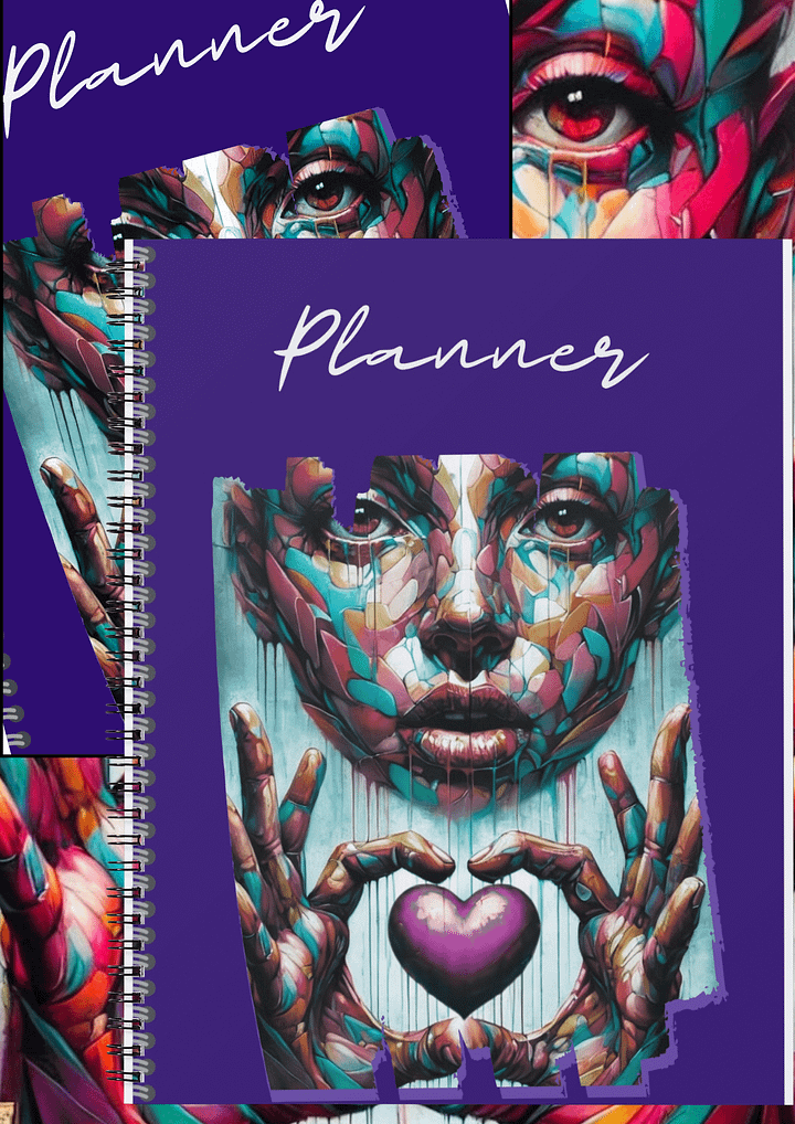 Detailed Undated Planner - Abstract Purple Marble product image (1)