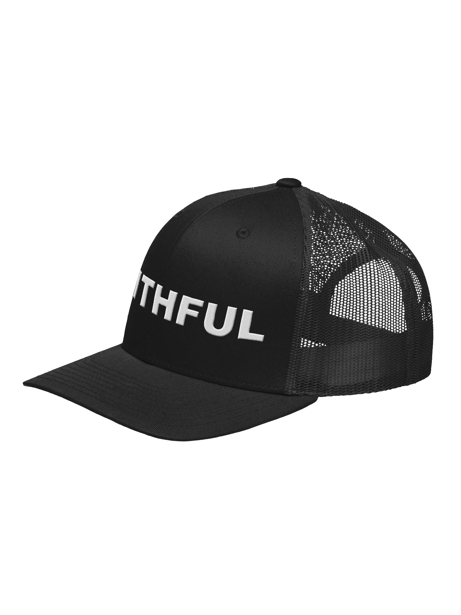 Faithful Embroidered Retro Trucker Baseball Cap. product image (2)