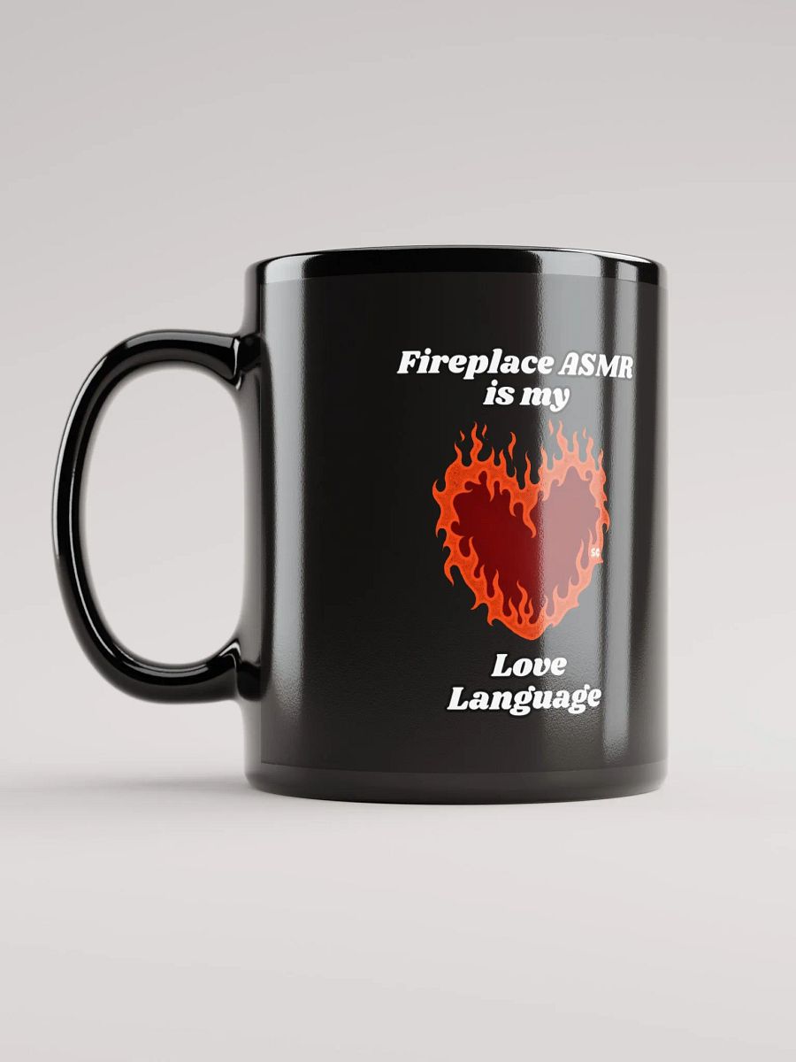 Flaming Heart - Fireplace ASMR is my Love Language | Black Glossy Mug product image (6)