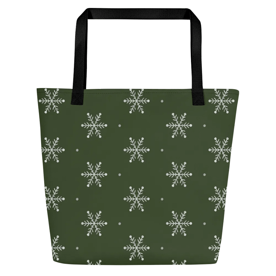 Green Snowflake Holiday Tote Bag product image (1)