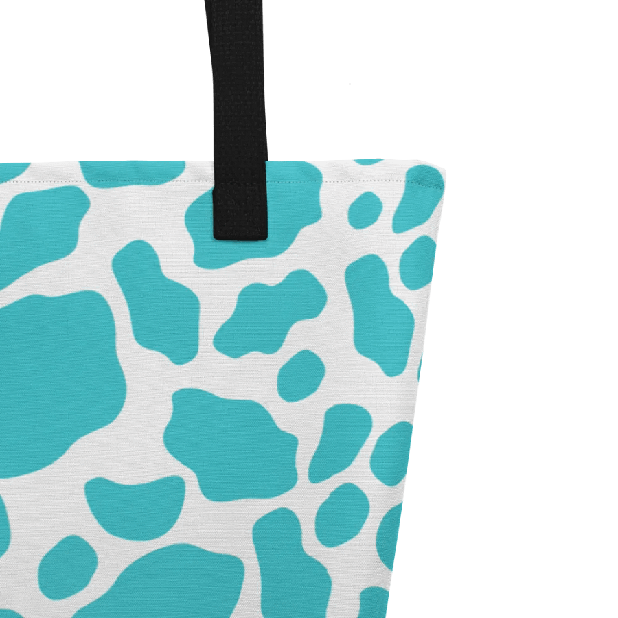 Cow Print Tote bag with Pocket - Blue product image (4)