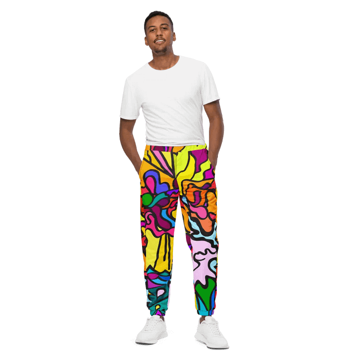 Vibrant Swirls All-Over Track Pants - Wave at Sunset product image (1)
