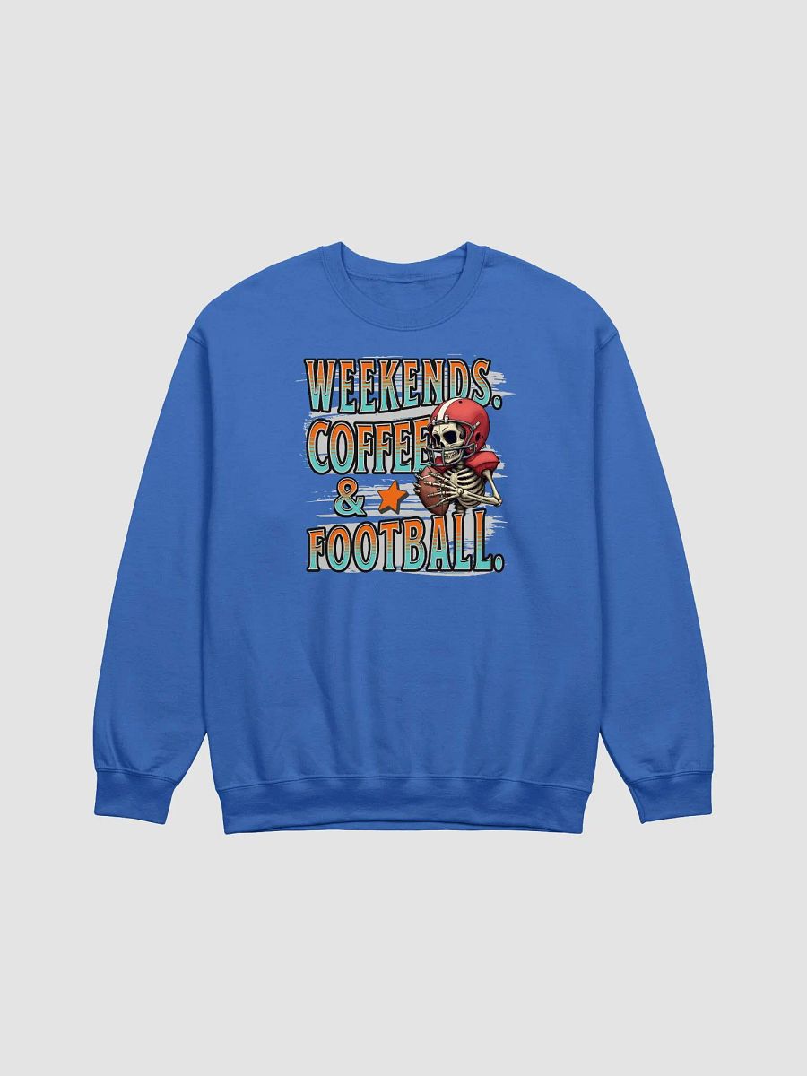 Weekends Coffee And Football Skeleton Warrior Crewneck Sweatshirt product image (1)