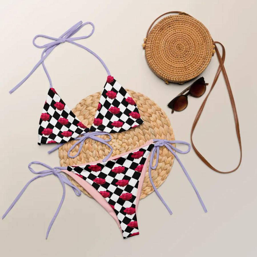 Rosy string bikini {black and white} product image (8)