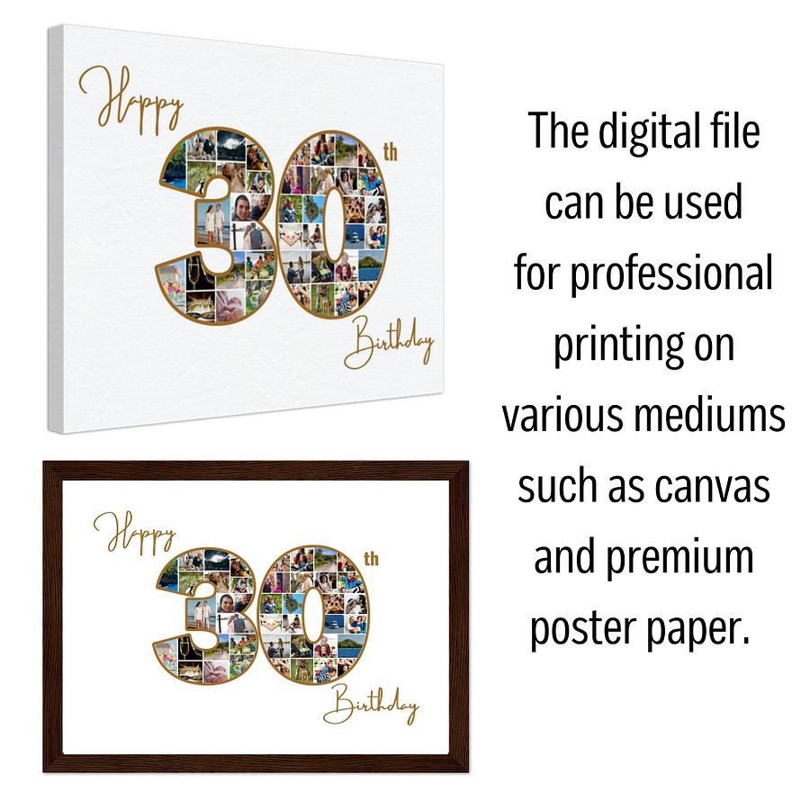 Happy 30th Birthday Photo Collage Canva Template product image (5)