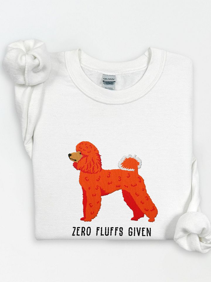 Zero Fluffs Given Sweatshirt (Embroidered) of a Mini Poodle(Red) product image (1)