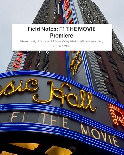 my thoughts on the F1 Movie premiere ✍️ this isn’t a movie review (that comes on Monday’s podcast) but a reflection on Hollyw...