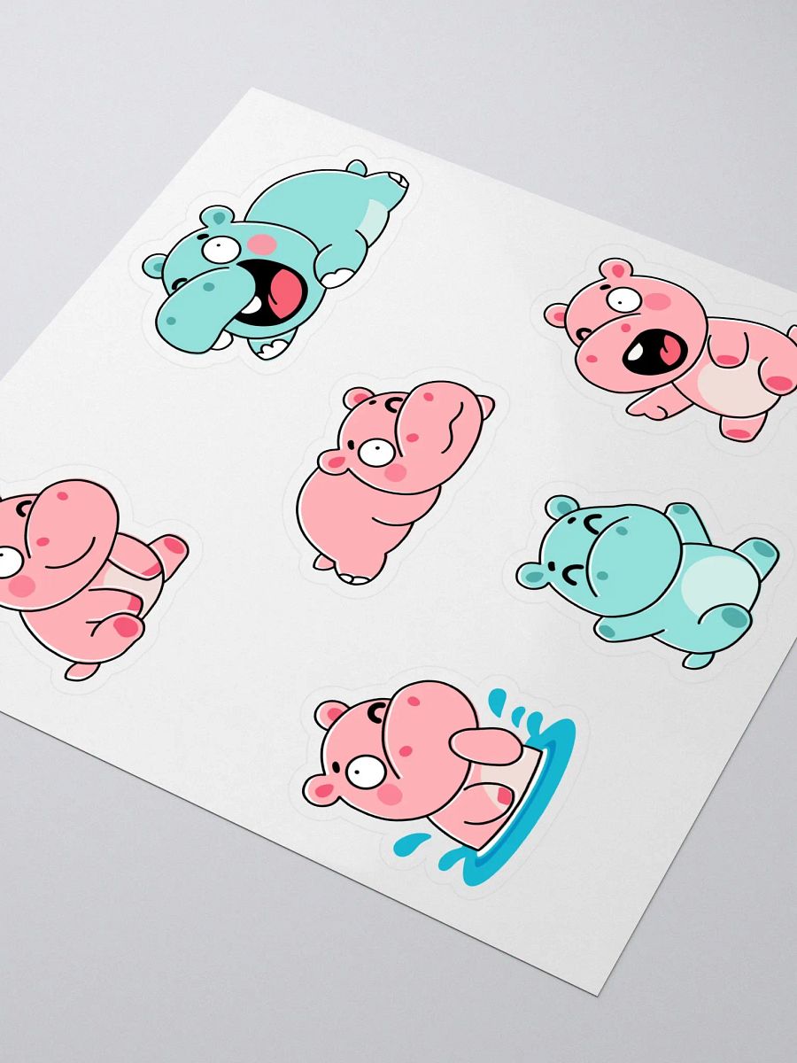 Kawaii Hippo Stickers Pack – Cute & Funny Animal Stickers for Crafts, Scrapbooking, and Journals product image (2)