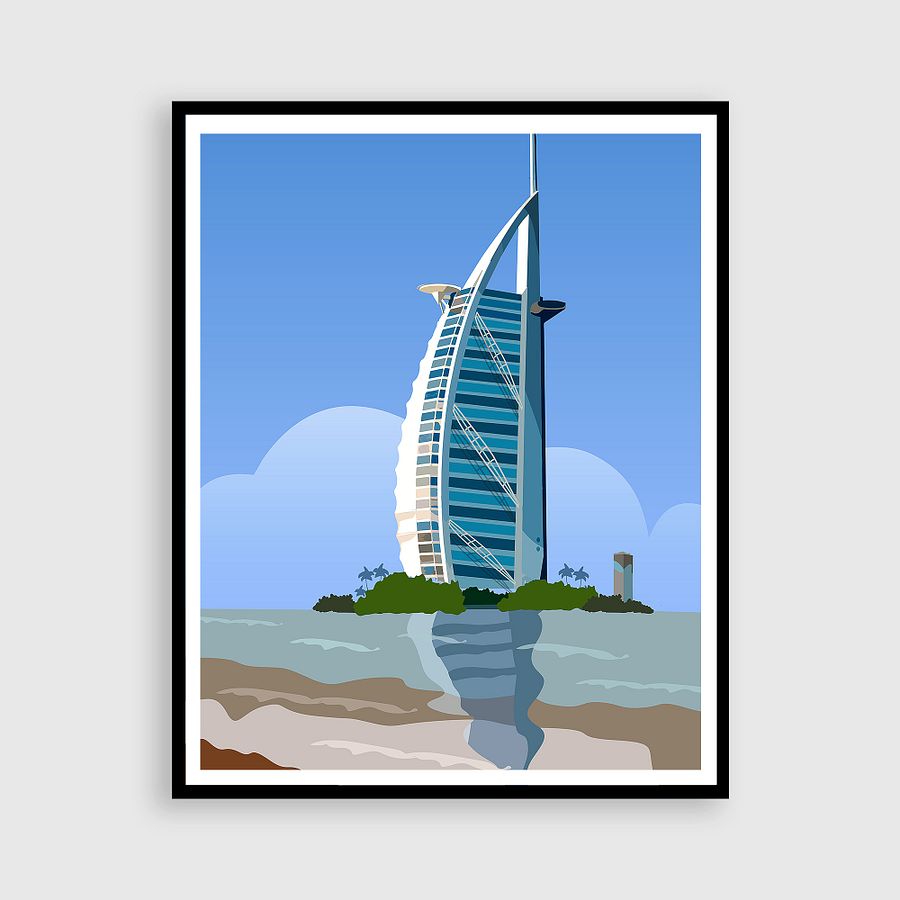 Dubai Travel - Vectorized wall poster product image (1)
