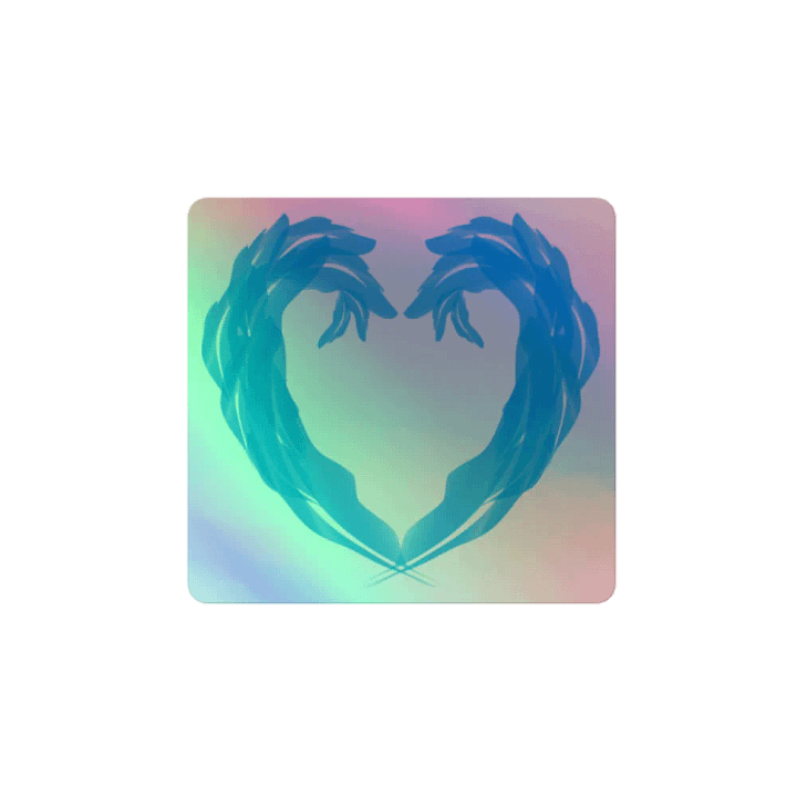 Sarenadia Blue Feathers Heart Holo Sticker product image (1)