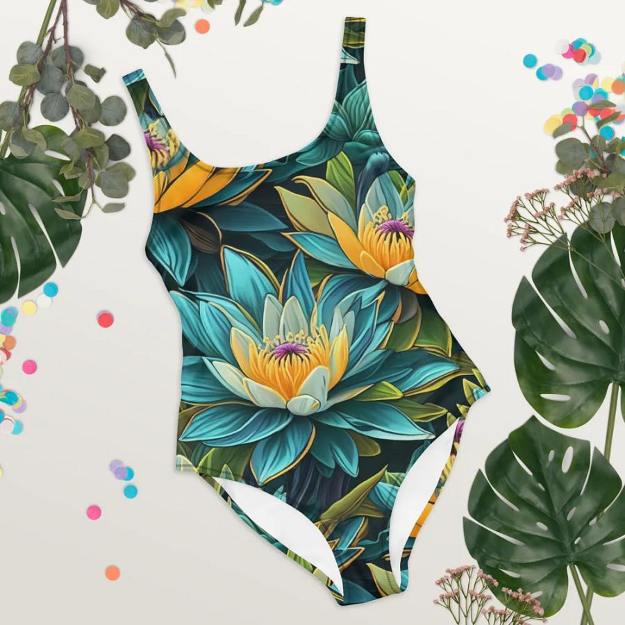 Lotus blue maillot/swim suit one piece product image (9)