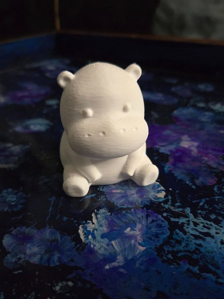 DIY Paint-a-Hippo Medium Sitting Hippo - 3D Printed product image (1)