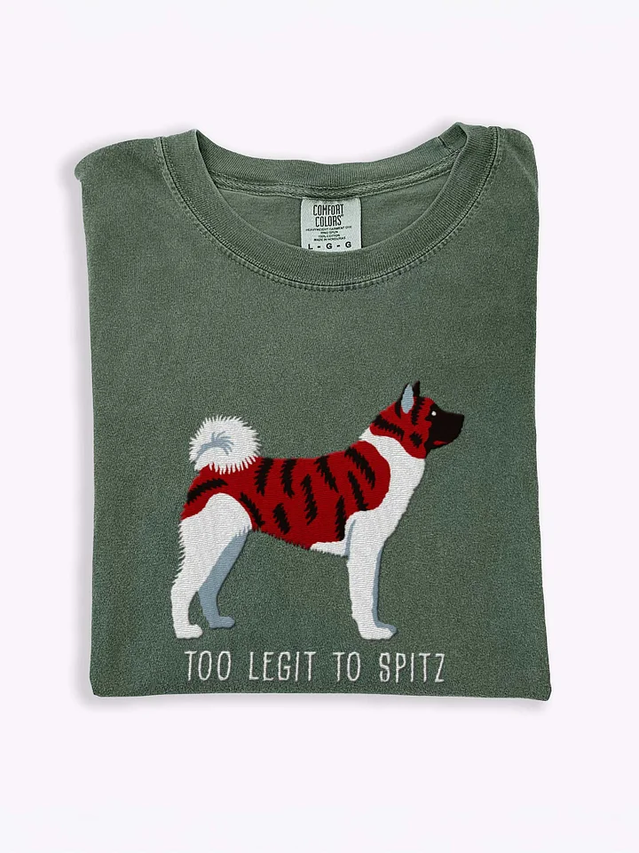 Too Legit to Spitz T-Shirt(Embroidered) of an American Akita(Brindle & White) product image (1)