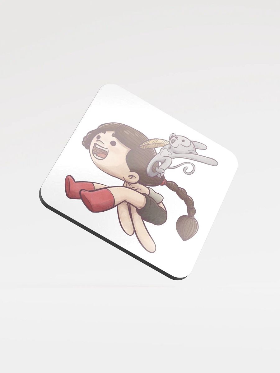 She & Her Pet | Glossed Cork Coaster product image (1)