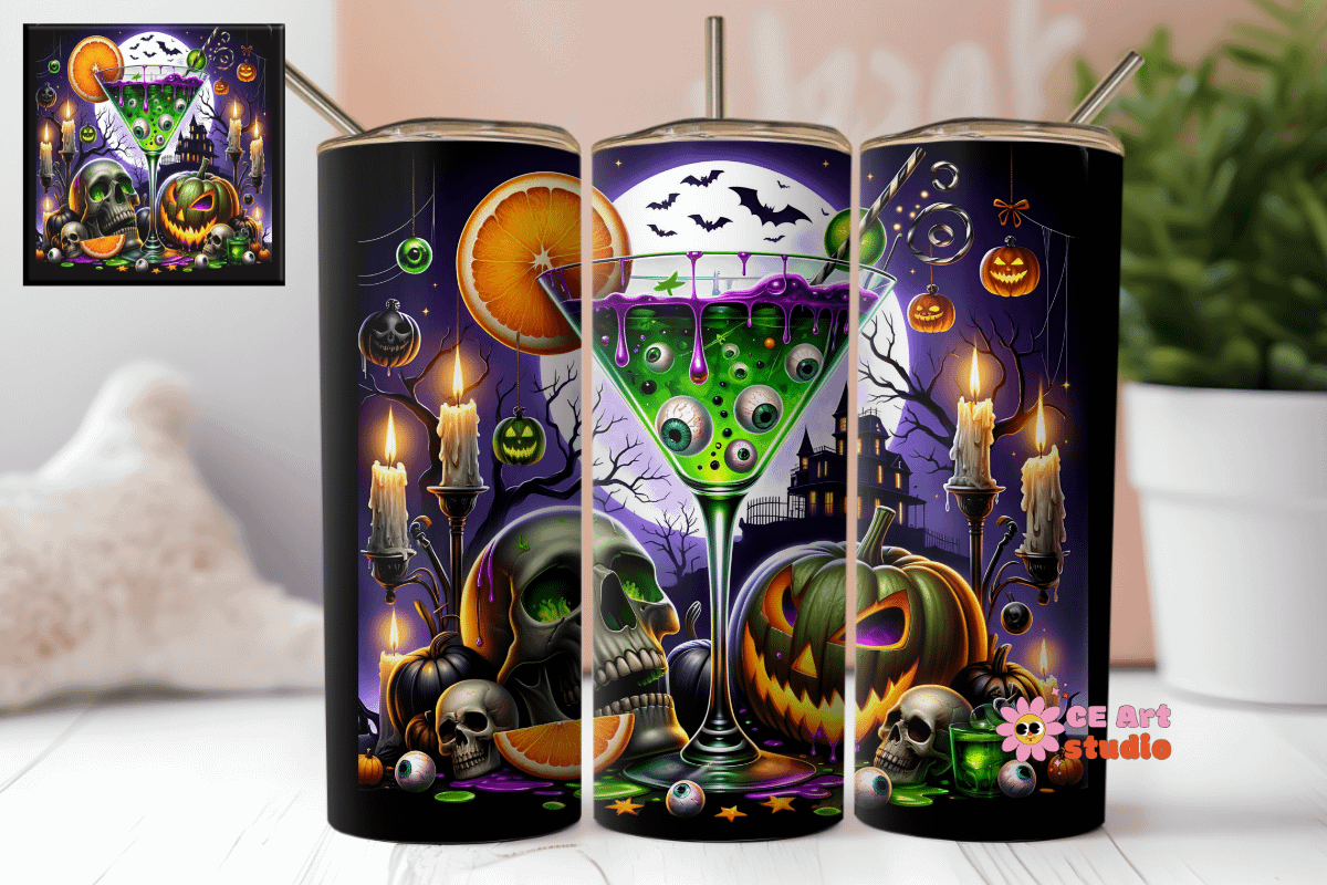 Martini Club Tumbler Wrap PNG product image (1)