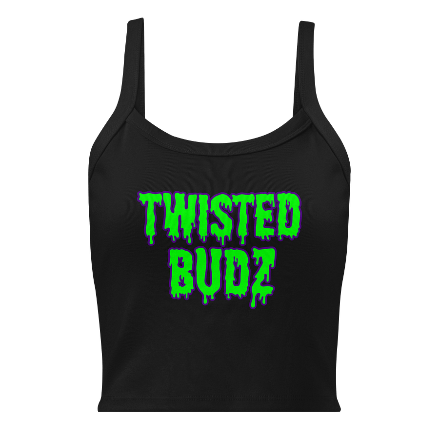 Twisted Budz Weird Weedy Women’s Black Tank Top, 420 Stoner Summertime Cannabis Shirt, Pothead Punk Rock Reefer Green Ganja Goth Beach Style product image (1)