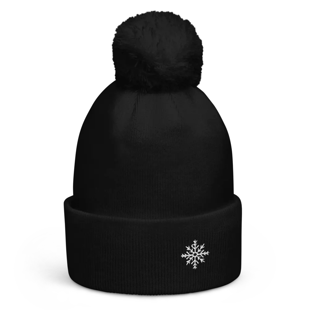 Pixelated Embroidered Snowflake Pom-Pom Beanie product image (2)