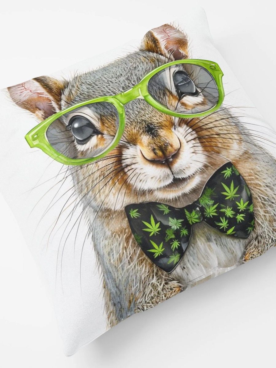 Happy Cannabis Bowtie 420 Squirrel pillow product image (7)