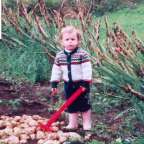 Just a wee lil Tato watching over her spuds. Some things never change, even 33 years later. #throwback #childhood #whereitall...