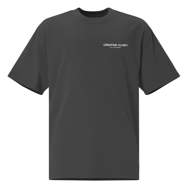 Oversized Creative Club Faded Black T-Shirt product image (1)