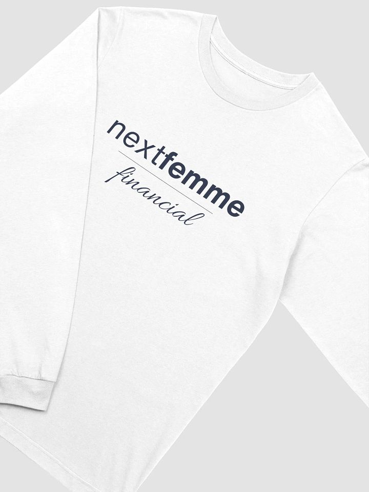 Whispering Threads Long Sleeve Unisex Tee with Navy Logotype product image (2)