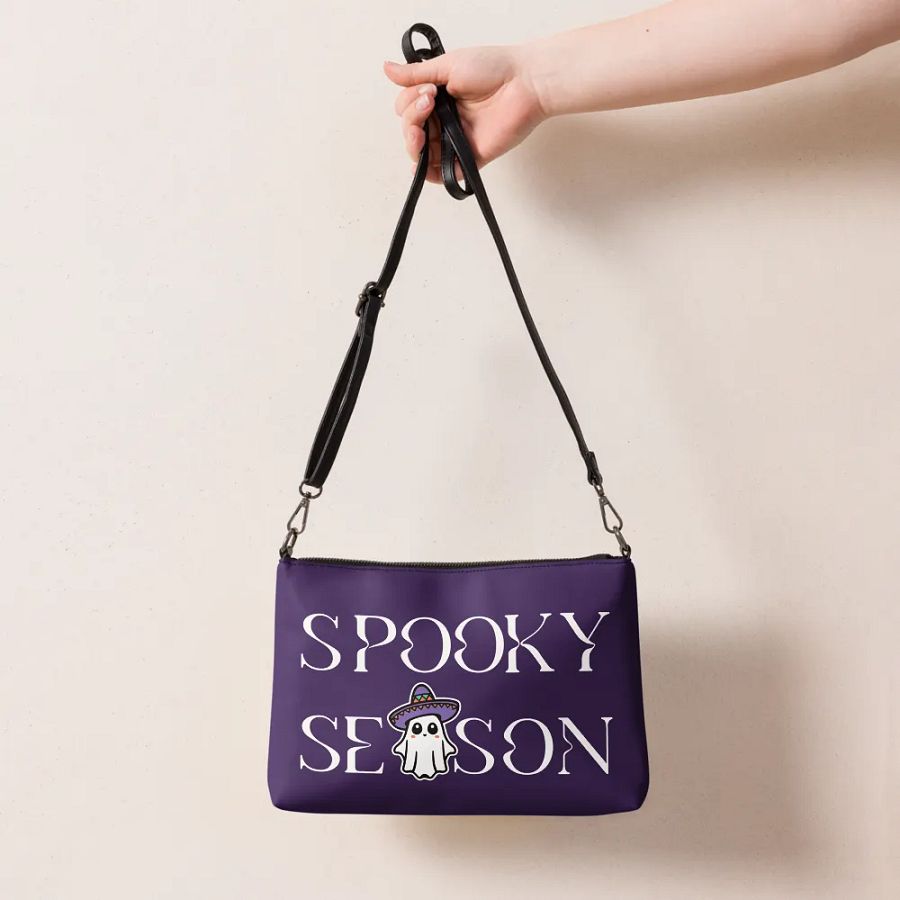 Spooky Season Sombrero Ghost Light Flip-Sided Faux Leather Crossbody Bag product image (7)
