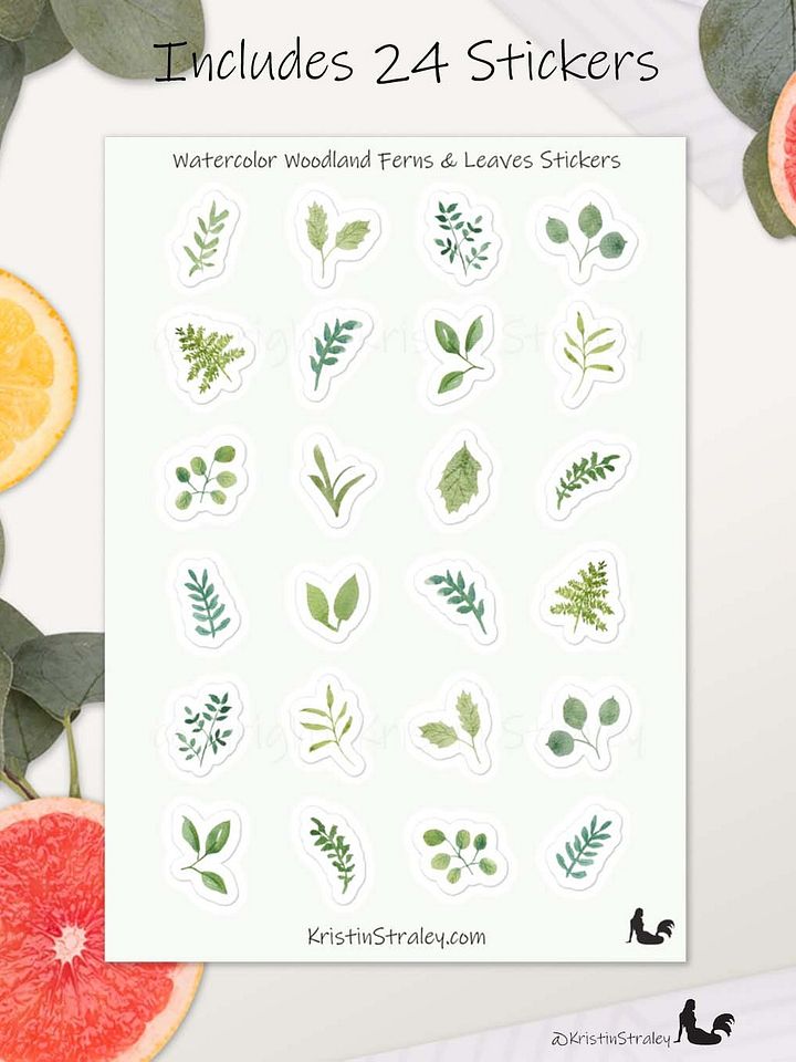 Woodland Ferns and Leaves Sticker Sheet product image (2)