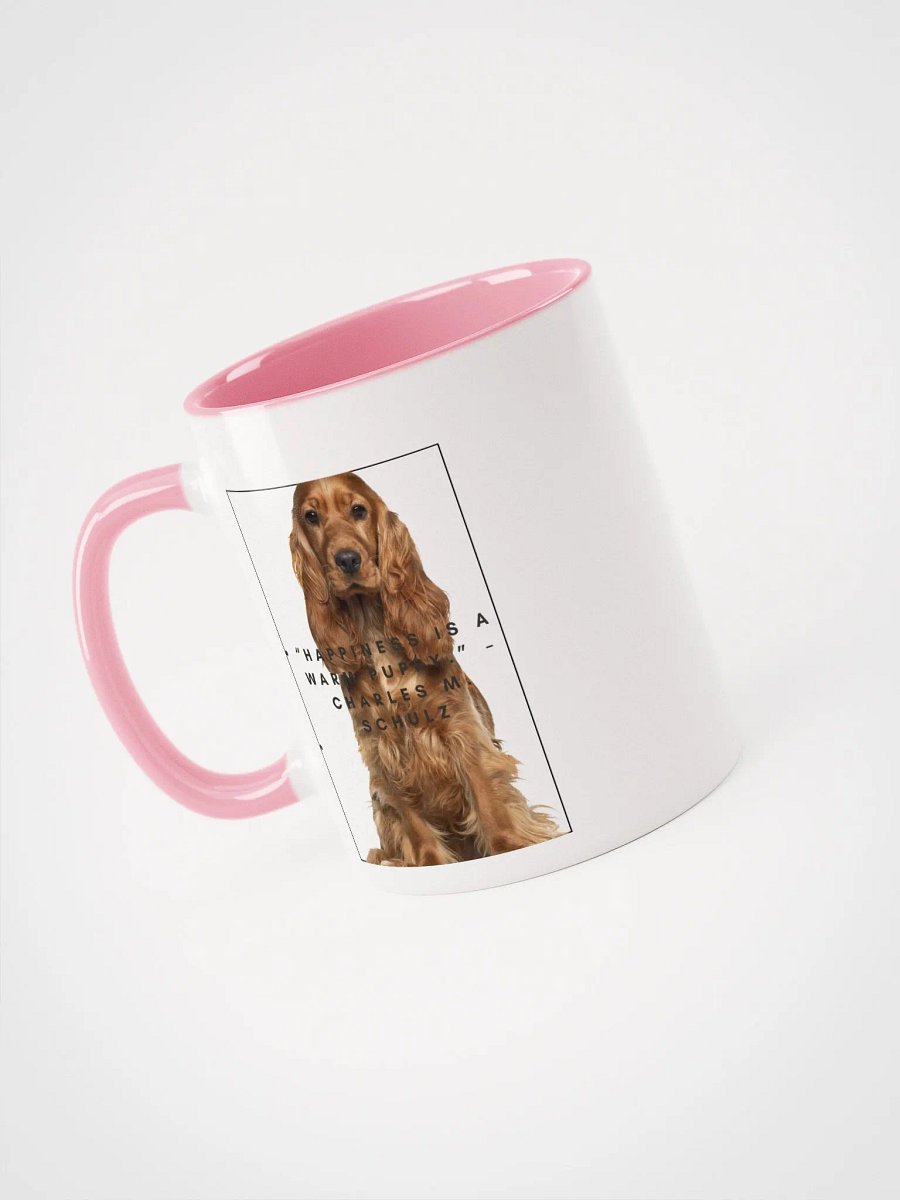 Spaniel Dog Ceramic Mug with Pink Handle and Interior product image (3)