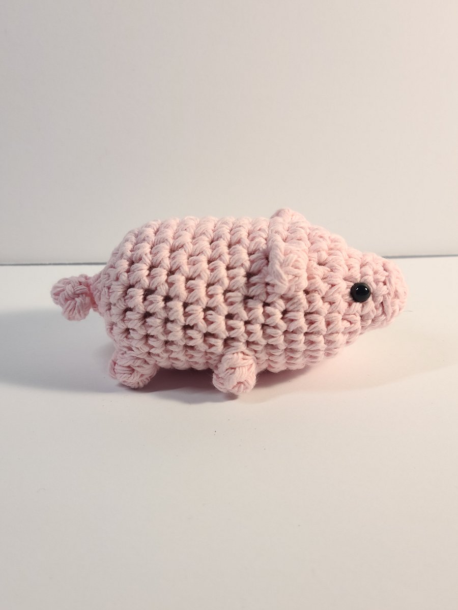 Handmade Amigurumi Mini Pig Stuffed Animal product image (4)