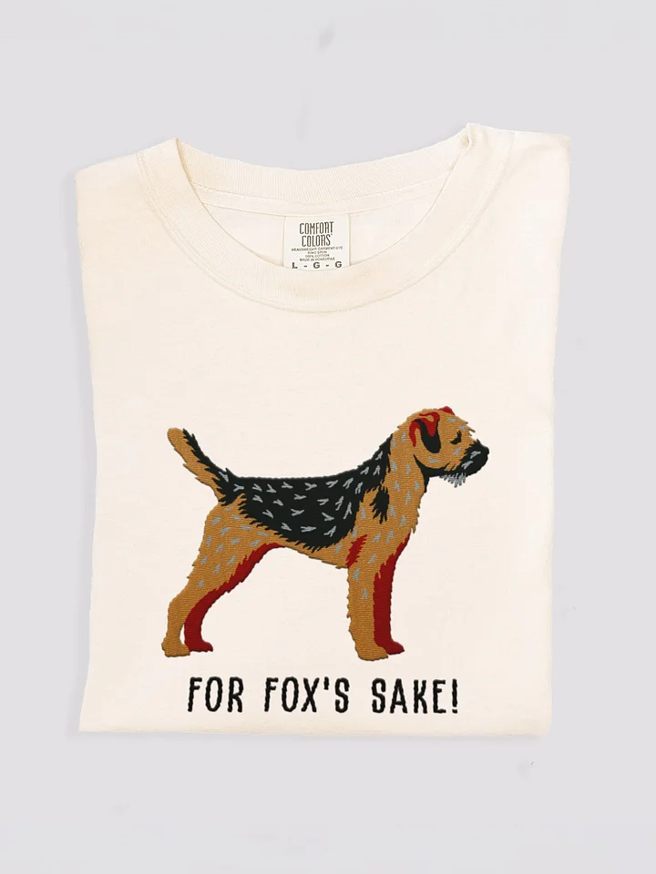 For Fox's Sake T-Shirt(Embroidered) of a Border Terrier(Black & Tan) product image (1)