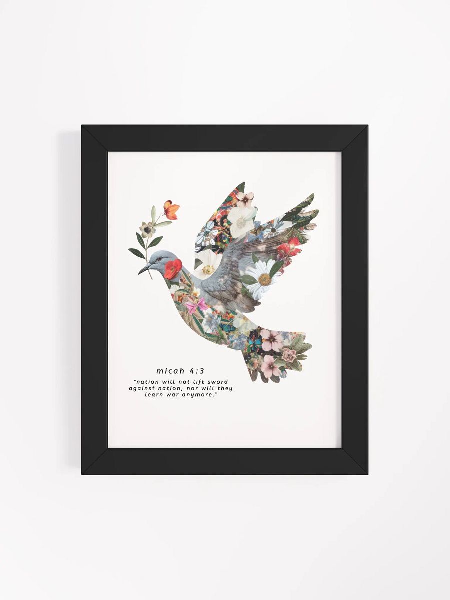 Floral Peace Dove | Micah 4:3 Framed High-Quality Matte Poster product image (4)