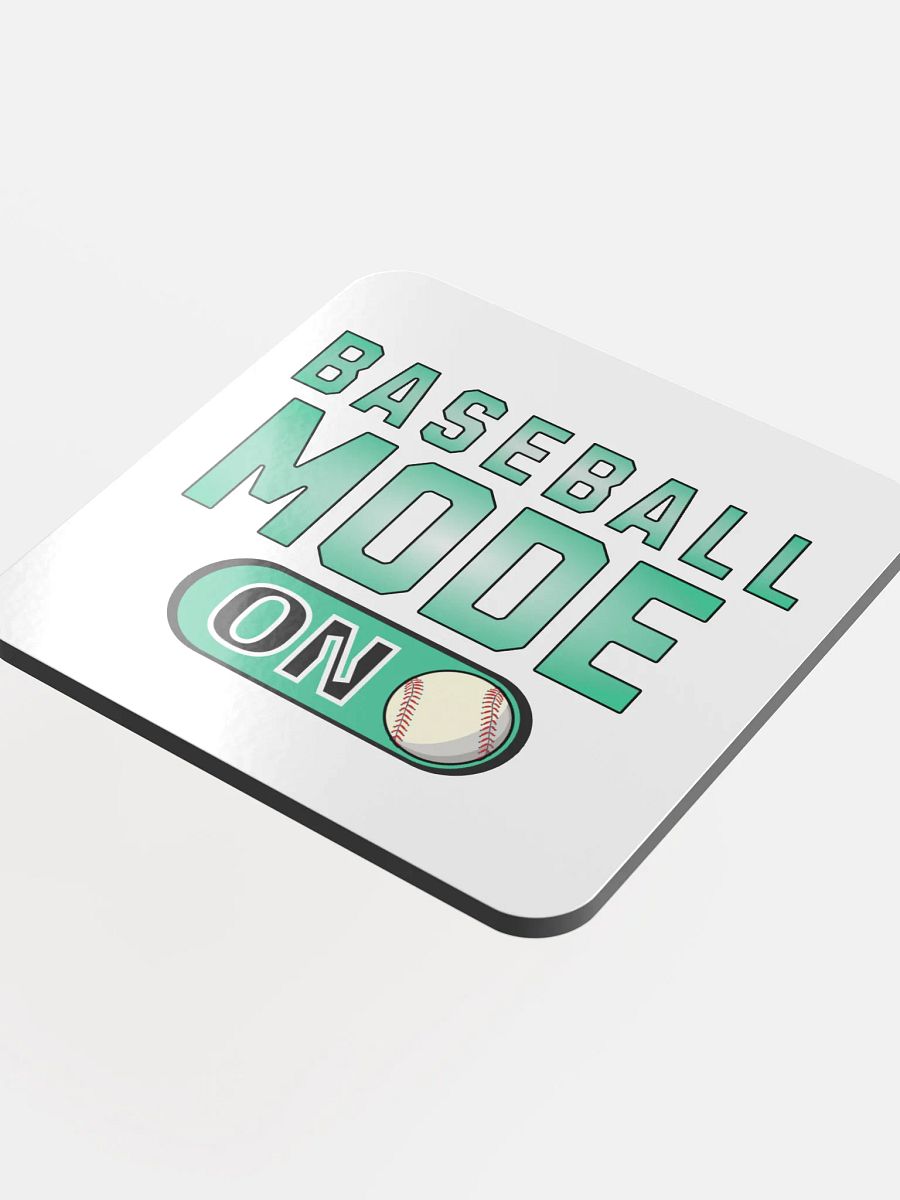 Baseball Mode On Glossed Cork Coaster product image (4)