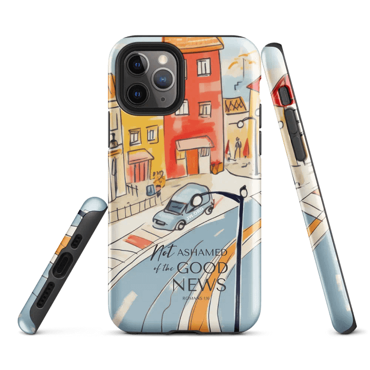 'Not Ashamed of the Good News' Town Village iPhone Tough Case product image (2)