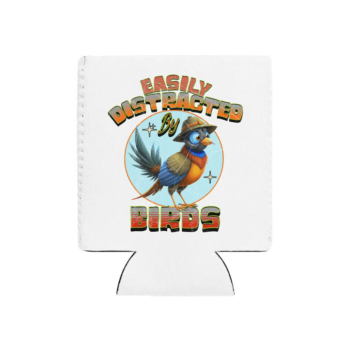 Easily Distracted By Birds Whimsical Can Cooler product image (1)