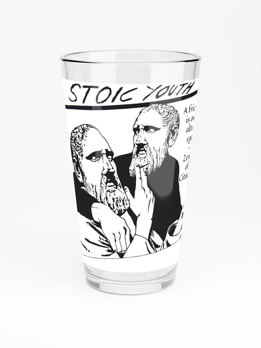 Stoic Youth Zeno of Citium quote Shaker Pint Glass product image (3)