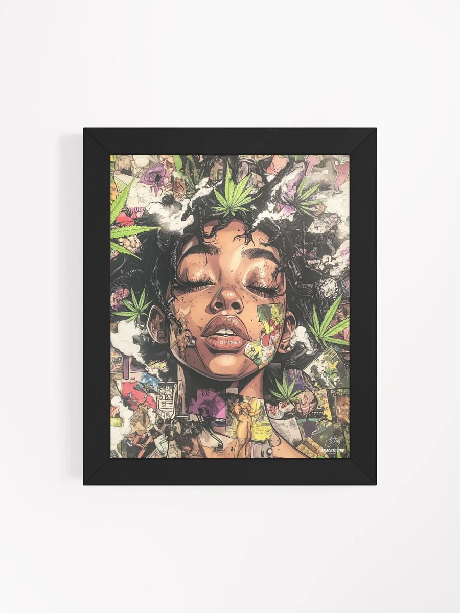 Weed Art Poster – Smacked Life Collage Wall Art | Cannabis Decor | Black Woman Stoner Print | 420 Vibe Artwork | Framed product image (34)